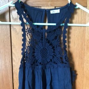 Never worn cute crocheted boho Hollister tank.